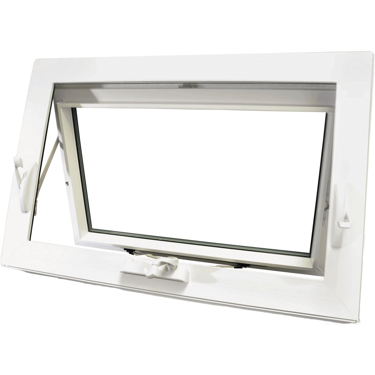 Awning windows are hinged at the top and open outwards from the bottom, creating a slightly tilted canopy to allow ventilation even in rainy weather.