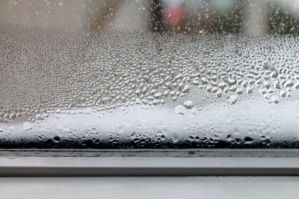 Window condensation in winter.